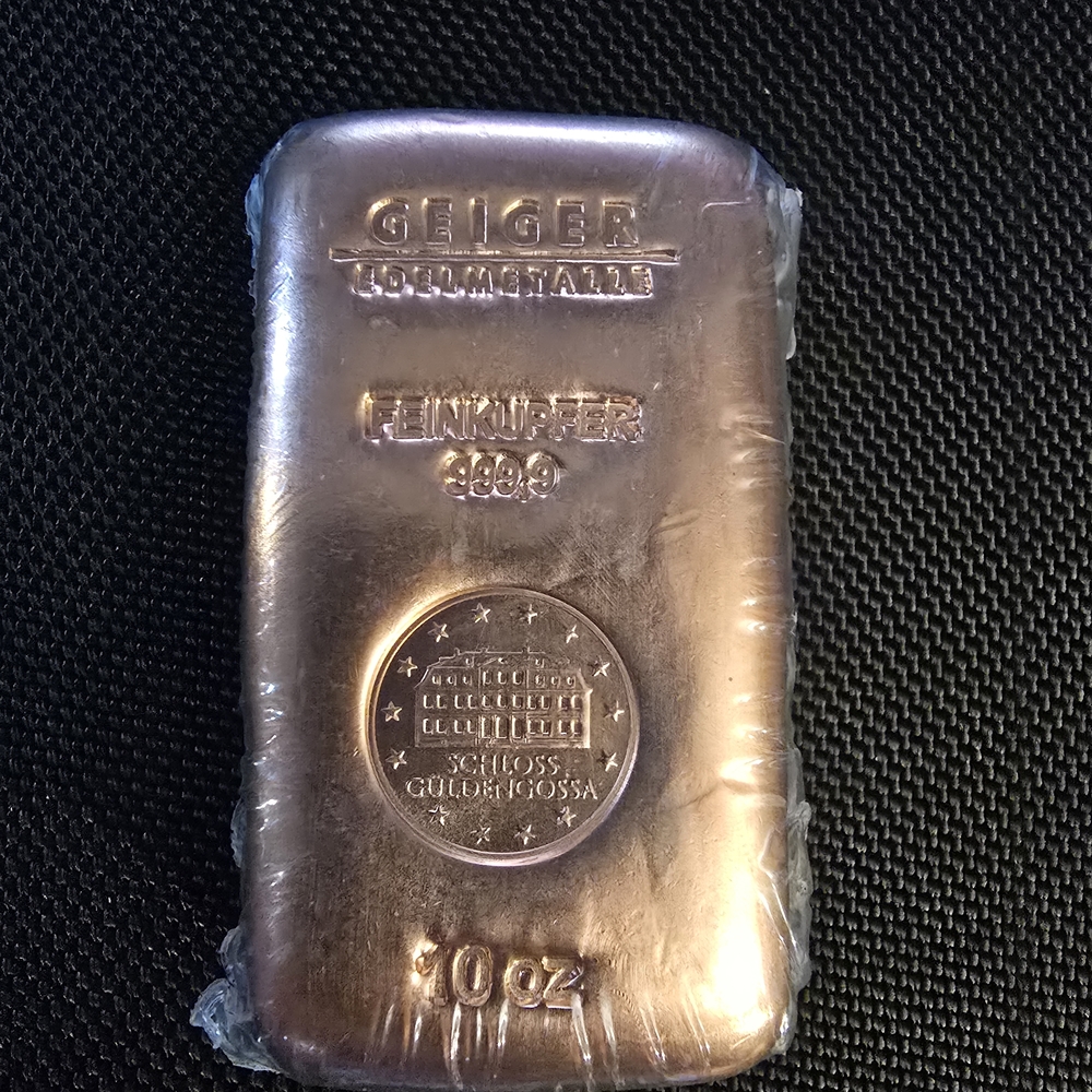 10oz 999.9 Fine Copper Gieger bullion